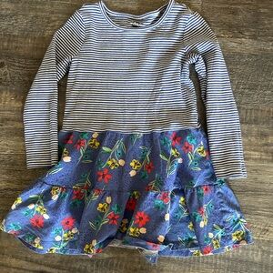 Tea collection Striped and Floral Long Sleeve Dress